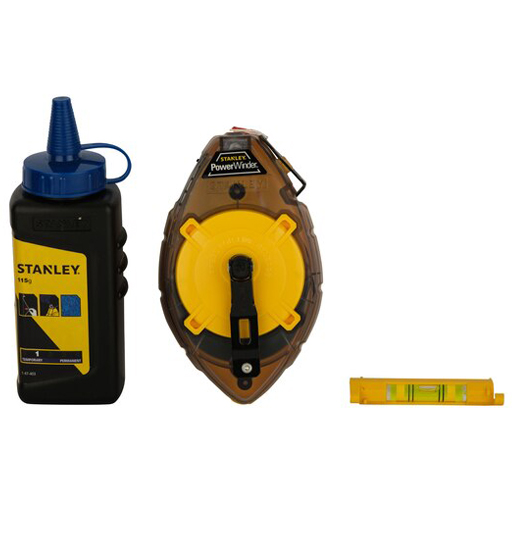 30m Powerwinder Chalk Line Set – Chalk Line113g Blue Chalk&Level