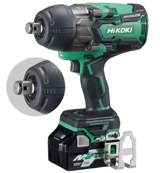 Cordless Impact Wrench,36V,2.5ah,1100nm,19MM (3/4") Square Drive, Brushless – Hikoki