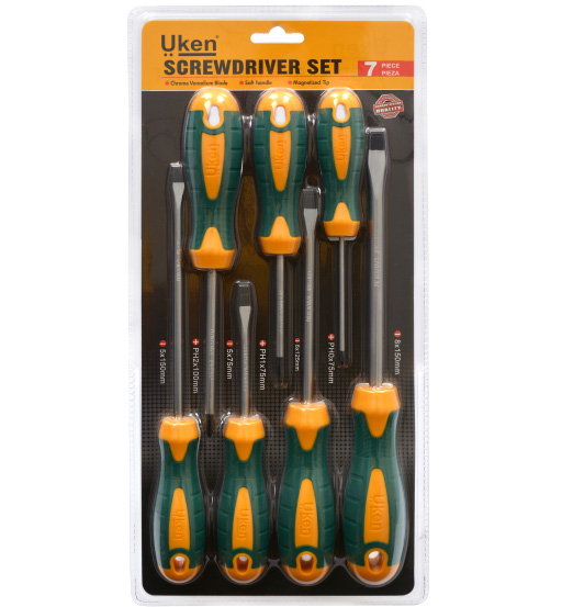 Flat Screw Driver Set 7pcs Uken