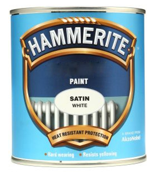 Hammerite Metal Paint Satin White 750ml