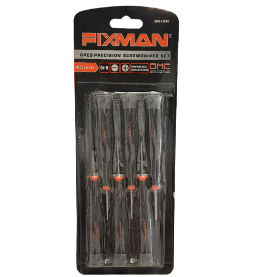 Precision Screw Driver Set 6pc Mix2" H/D Fixman