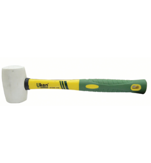 Rubber Hammer 16 Oz Fiber Handle (White) Uken